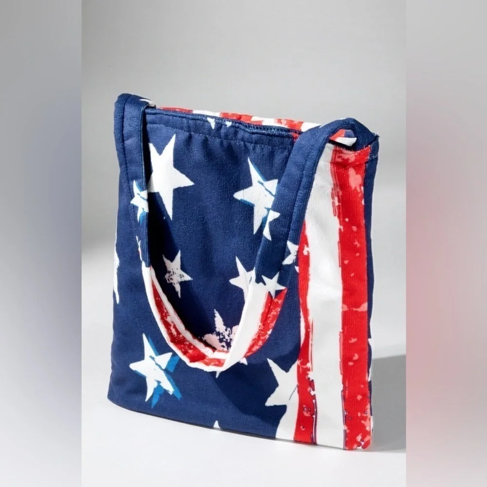 2 In 1 USA American Flag Motif Bag and Beach Towel